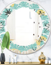 1950 Retro Pattern I - Modern Round or Oval Wall Mirror - Leaves