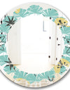 1950 Retro Pattern I - Modern Round or Oval Wall Mirror - Leaves