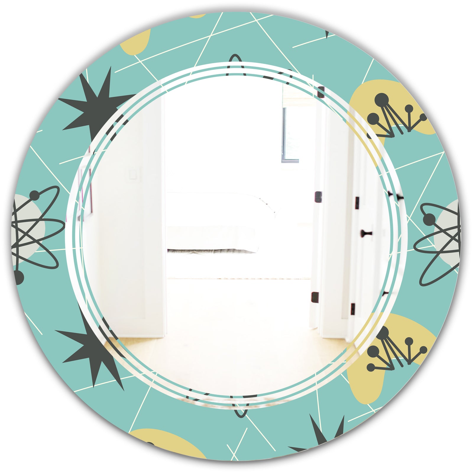 1950 Retro Pattern I - Modern Round or Oval Wall Mirror - Triple C