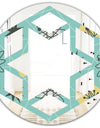 1950 Retro Pattern I - Modern Round or Oval Wall Mirror - Hexagon Star