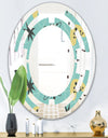 1950 Retro Pattern I - Modern Round or Oval Wall Mirror - Space