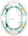 1950 Retro Pattern I - Modern Round or Oval Wall Mirror - Space