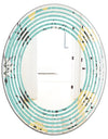 1950 Retro Pattern I - Modern Round or Oval Wall Mirror - Wave