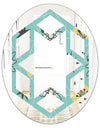 1950 Retro Pattern I - Modern Round or Oval Wall Mirror - Hexagon Star