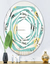 1950 Retro Pattern I - Modern Round or Oval Wall Mirror - Whirl