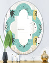 1950 Retro Pattern I - Modern Round or Oval Wall Mirror - Quatrefoil