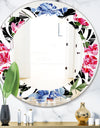 Floral Retro Pattern I - Modern Round or Oval Wall Mirror - Leaves