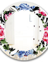 Floral Retro Pattern I - Modern Round or Oval Wall Mirror - Leaves