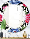 Floral Retro Pattern I - Modern Round or Oval Wall Mirror - Triple C