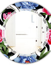 Floral Retro Pattern I - Modern Round or Oval Wall Mirror - Triple C