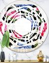 Floral Retro Pattern I - Modern Round or Oval Wall Mirror - Whirl
