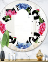 Floral Retro Pattern I - Modern Round or Oval Wall Mirror - Quatrefoil
