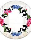 Floral Retro Pattern I - Modern Round or Oval Wall Mirror - Quatrefoil