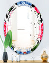 Floral Retro Pattern I - Modern Round or Oval Wall Mirror - Triple C