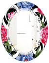 Floral Retro Pattern I - Modern Round or Oval Wall Mirror - Triple C