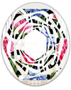 Floral Retro Pattern I - Modern Round or Oval Wall Mirror - Whirl