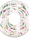 Floral Botanical Retro X - Modern Round or Oval Wall Mirror - Whirl