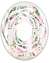 Floral Botanical Retro X - Modern Round or Oval Wall Mirror - Whirl