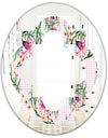Floral Botanical Retro X - Modern Round or Oval Wall Mirror - Quatrefoil