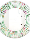 Floral Botanical Retro IX - Modern Round or Oval Wall Mirror - Wave