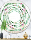 Floral Botanical Retro IX - Modern Round or Oval Wall Mirror - Whirl
