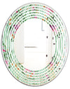 Floral Botanical Retro IX - Modern Round or Oval Wall Mirror - Wave