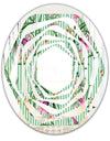 Floral Botanical Retro IX - Modern Round or Oval Wall Mirror - Whirl