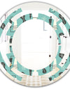 1950 Retro Pattern II - Modern Round or Oval Wall Mirror - Space