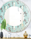 1950 Retro Pattern II - Modern Round or Oval Wall Mirror - Wave