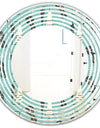 1950 Retro Pattern II - Modern Round or Oval Wall Mirror - Wave