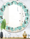 1950 Retro Pattern II - Modern Round or Oval Wall Mirror - Leaves