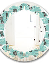 1950 Retro Pattern II - Modern Round or Oval Wall Mirror - Leaves
