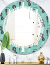 1950 Retro Pattern II - Modern Round or Oval Wall Mirror - Triple C