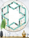 1950 Retro Pattern II - Modern Round or Oval Wall Mirror - Hexagon Star