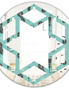 1950 Retro Pattern II - Modern Round or Oval Wall Mirror - Hexagon Star