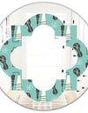 1950 Retro Pattern II - Modern Round or Oval Wall Mirror - Quatrefoil