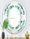 1950 Retro Pattern II - Modern Round or Oval Wall Mirror - Space