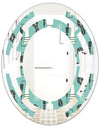 1950 Retro Pattern II - Modern Round or Oval Wall Mirror - Space
