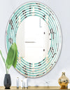 1950 Retro Pattern II - Modern Round or Oval Wall Mirror - Wave