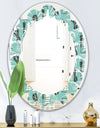 1950 Retro Pattern II - Modern Round or Oval Wall Mirror - Leaves