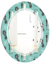 1950 Retro Pattern II - Modern Round or Oval Wall Mirror - Triple C