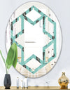 1950 Retro Pattern II - Modern Round or Oval Wall Mirror - Hexagon Star