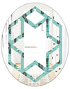 1950 Retro Pattern II - Modern Round or Oval Wall Mirror - Hexagon Star