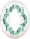 1950 Retro Pattern II - Modern Round or Oval Wall Mirror - Quatrefoil