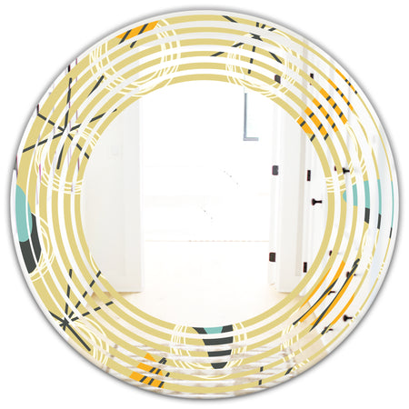 Retro Abstract Design II - Modern Round or Oval Wall Mirror - Wave