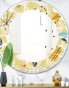 Retro Abstract Design II - Modern Round or Oval Wall Mirror - Leaves