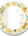 Retro Abstract Design II - Modern Round or Oval Wall Mirror - Leaves