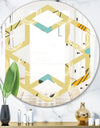 Retro Abstract Design II - Modern Round or Oval Wall Mirror - Hexagon Star