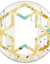 Retro Abstract Design II - Modern Round or Oval Wall Mirror - Hexagon Star