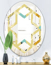 Retro Abstract Design II - Modern Round or Oval Wall Mirror - Hexagon Star